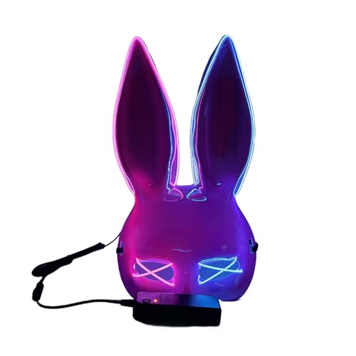 Leuchtende Hasengesicht, Halloween, LED-beleuchtetes Gesicht, Kaninchen, halbes Gesicht, Kostüm für Damen, Karneval Leuchtende Hasengesicht, Halloween, LED-beleuchtetes Gesicht, Kaninchen, halbes Gesicht, Kostüm für Damen, Karneval von Limtula