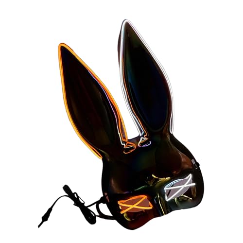 Leuchtende Hasengesicht, Halloween, LED-beleuchtetes Gesicht, Kaninchen, halbes Gesicht, Kostüm für Damen, Karneval Leuchtende Hasengesicht, Halloween, LED-beleuchtetes Gesicht, Kaninchen, halbes Gesicht, Kostüm für Damen, Karneval von Limtula