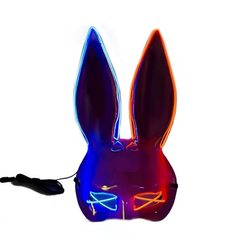 Leuchtende Hasengesicht, Halloween, LED-beleuchtetes Gesicht, Kaninchen, halbes Gesicht, Kostüm für Damen, Karneval Leuchtende Hasengesicht, Halloween, LED-beleuchtetes Gesicht, Kaninchen, halbes Gesicht, Kostüm für Damen, Karneval von Limtula