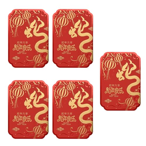Limtula 5PCS Chinesische Neujahrsgrußkarten Jahr Der Schlangeneinladungskarte Für Festivalfeier Frühling Festivalkarte Limtula 5PCS Chinesische Neujahrsgrußkarten Jahr Der Schlangeneinladungskarte Für Festivalfeier Frühling Festivalkarte von Limtula