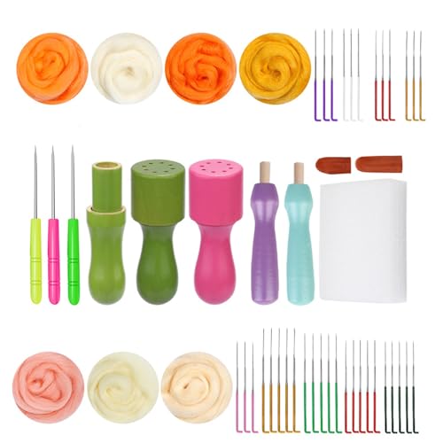 Limtula Anfänger Nadelfilz Set Tier Wolle Filzset mit Filznadel Wolle Roving Filzpad Fingerlinge Holzgriff Limtula Anfänger Nadelfilz Set Tier Wolle Filzset mit Filznadel Wolle Roving Filzpad Fingerlinge Holzgriff von Limtula