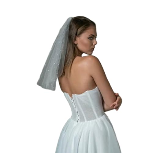 Limtula Brautschleier-Perlen für Mädchen, Balletcore-Perlen für Festzug, Abschlussball, Braut-Haarschmuck, Bühnenrequisiten, weißer Schleier für die Braut von Limtula