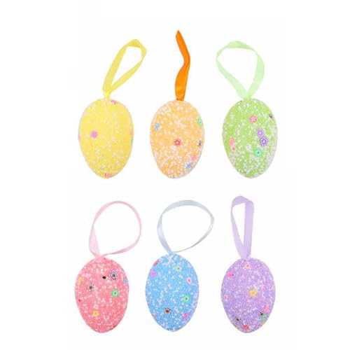 Limtula Bunte Schaumstoff-Eier, hängende Ornament-Korbfüller für Party-Tischdekorationen und Urlaubsdekorationen, 6 Stück Limtula Bunte Schaumstoff-Eier, hängende Ornament-Korbfüller für Party-Tischdekorationen und Urlaubsdekorationen, 6 Stück von Limtula