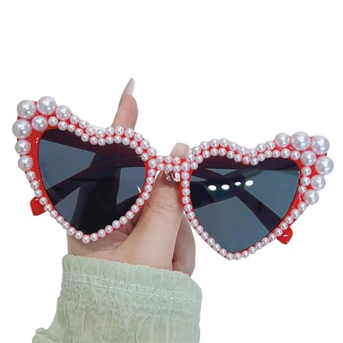 Limtula Elegante Herz-Sonnenbrille UV400 Perle Sonnenbrille Casual Blings Perfekt für besondere Versammlungen Cosplays Party Casual Schwarz Limtula Elegante Herz-Sonnenbrille UV400 Perle Sonnenbrille Casual Blings Perfekt für besondere Versammlungen Cosplays Party Casual Schwarz von Limtula