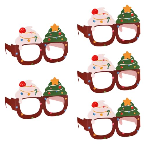 Limtula Festliche Dekorative Weihnachtsbrillen Set Neuartige Papierbrillen Für Feiertagskostümdekoration Cosplay Zubehör Weihnachtspapierbrillen von Limtula