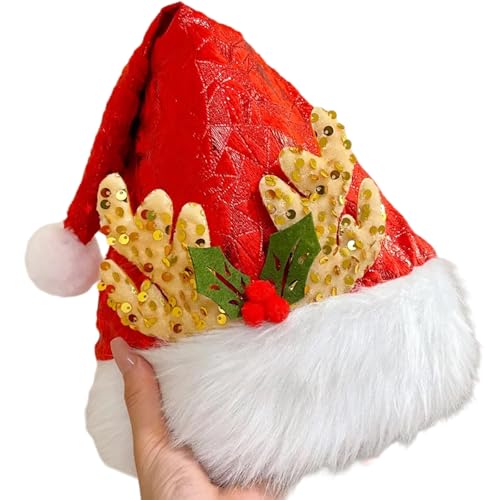 Limtula Festliche Weihnachtsmannmütze, bequeme Feier-Hüte mit weichem Plüsch für Feiertage, Veranstaltungen und Familientreffen Limtula Festliche Weihnachtsmannmütze, bequeme Feier-Hüte mit weichem Plüsch für Feiertage, Veranstaltungen und Familientreffen von Limtula