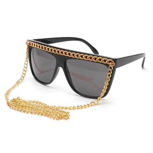 Limtula Goldkettenbrille für Halloween, Party, Brillen mit Kette für Männer und Frauen, Halloween, Maskerade, Musikfestival von Limtula