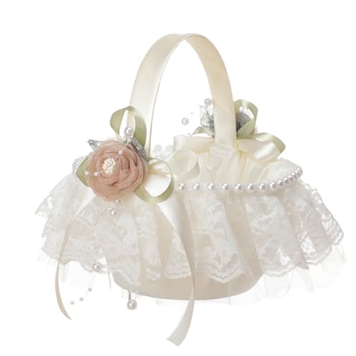 Limtula Hochzeitskorb mit Spitzenrosen, Blumenkörbe für Hochzeitszeremonie, Braut, Verlobung, Partyzubehör, Tischdekoration Limtula Hochzeitskorb mit Spitzenrosen, Blumenkörbe für Hochzeitszeremonie, Braut, Verlobung, Partyzubehör, Tischdekoration von Limtula