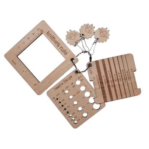 Limtula Holzstrick-Messwerkzeug-Set inklusive Stricknadellehre, Strickgarn, Lineal, Strickmarken-Charm Limtula Holzstrick-Messwerkzeug-Set inklusive Stricknadellehre, Strickgarn, Lineal, Strickmarken-Charm von Limtula