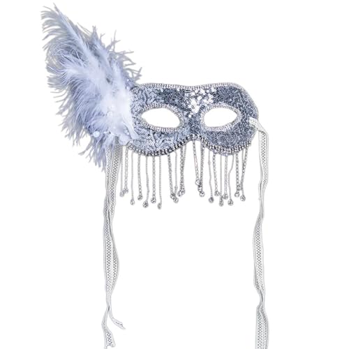 Limtula Maskerade mit Pailletten, Augenmaske, Falfgesicht mit Kette, für Maskerade, Abschlussball, Karneval, Hochzeit, Party Limtula Maskerade mit Pailletten, Augenmaske, Falfgesicht mit Kette, für Maskerade, Abschlussball, Karneval, Hochzeit, Party von Limtula
