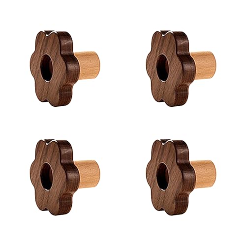 Limtula Praktische, stabile Schubladenknöpfe aus Holz, Blumendesign, Möbelgriffe für Kinderzimmer, einfache Installation, 4 Stück von Limtula