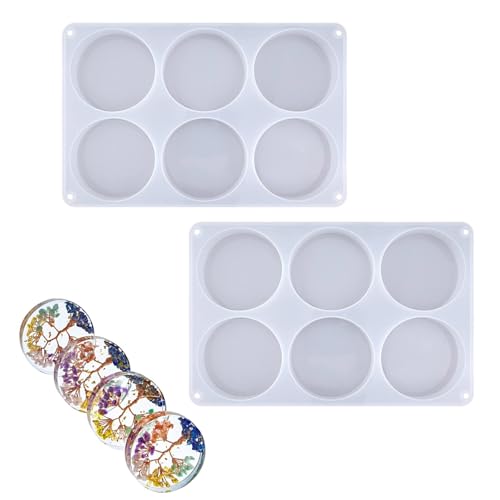Limtula Set mit 2 Silikon-Untersetzern, hitzebeständig, rund, Mehrzweck-Backformen für Bastler von Limtula