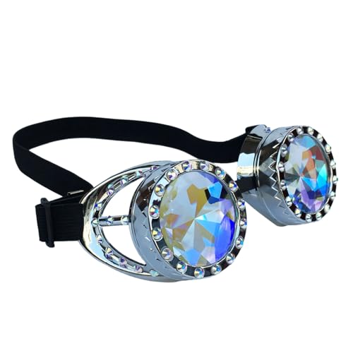 Limtula Sterevunk Kaleidoskope Brille Brille Psychedelik Raves Brille Prismen Brille Halloween Cosplay Festival Zubehör von Limtula