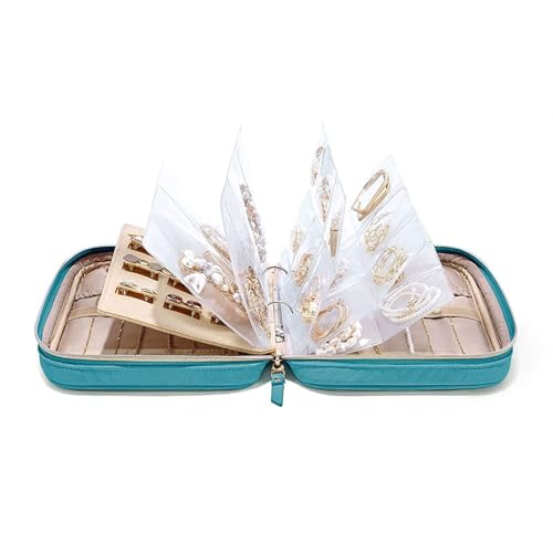 Limtula Tragbare Schmuckschatulle mit transparenten Taschen für Reisen und den täglichen Gebrauch, Schmuckaufbewahrung, Buchbinder-Organizer Limtula Tragbare Schmuckschatulle mit transparenten Taschen für Reisen und den täglichen Gebrauch, Schmuckaufbewahrung, Buchbinder-Organizer von Limtula