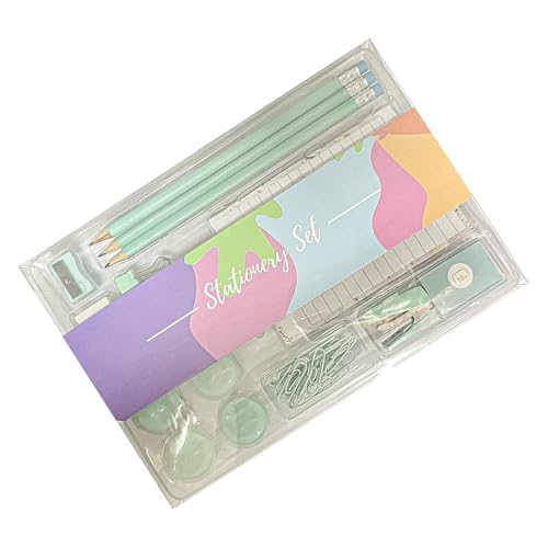 Magnete, Pinnnadeln, multifunktionale Büroklammern, Radiergummi, Büroklammern, Bleistifte, Cartoon-Notizbuch, Binder-Clips für die Schule von Limtula