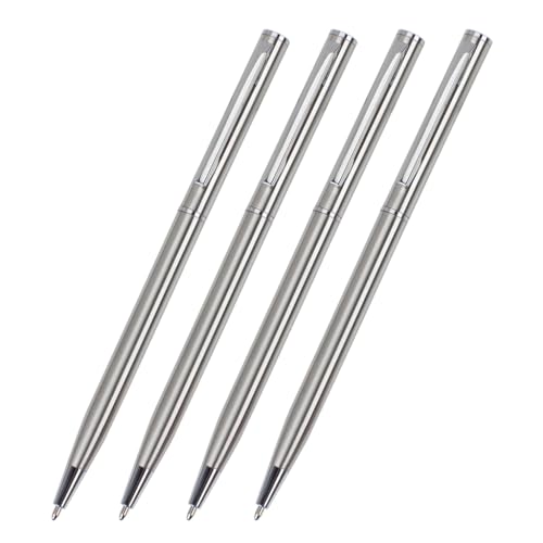 Metall-Kugelschreiber mit Stiftclip, Drehkugelschreiber, Bürosignierstift, Schreiben reibungslos, Signaturstift, 0,7 mm, 4 Stück Metall-Kugelschreiber mit Stiftclip, Drehkugelschreiber, Bürosignierstift, Schreiben reibungslos, Signaturstift, 0,7 mm, 4 Stück von Limtula