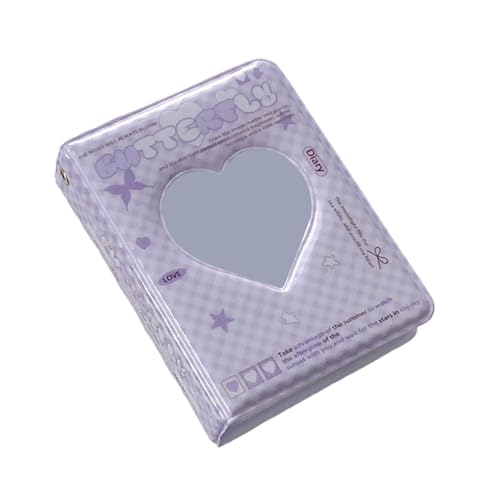 Modisches 7,6 cm großes kleines Fotoalbum in Herzform, Kartenhalter mit 40 Taschen, Idol-Fotokartenbuch zum Verschenken von PVC-Kartenhaltern Modisches 7,6 cm großes kleines Fotoalbum in Herzform, Kartenhalter mit 40 Taschen, Idol-Fotokartenbuch zum Verschenken von PVC-Kartenhaltern von Limtula