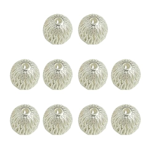 Packung Von 10 Exquisite Hohlen Designs Robuster Messing Runde Losen Perlen Mit Langjähriger Verwendung Von 18 Karat Goldbeschichtung von Limtula