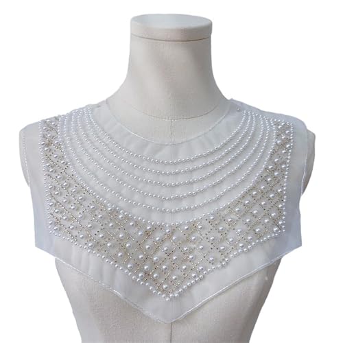 Polyester-Netz-Kragen-Applikation, Perlenstickerei, Handnähen, dekorative Flicken, Corsage für formelle Anlässe, Partykleid Polyester-Netz-Kragen-Applikation, Perlenstickerei, Handnähen, dekorative Flicken, Corsage für formelle Anlässe, Partykleid von Limtula