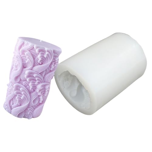 RETUOLWAG Zylinderform Geschnitzte Silikonkerzenform Epoxidharz Für Seife Home Dekoration Putz Silikonzylinderform RETUOLWAG Zylinderform Geschnitzte Silikonkerzenform Epoxidharz Für Seife Home Dekoration Putz Silikonzylinderform von Limtula