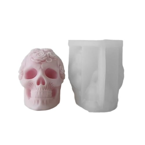 Rosen-Schädelform, Schokolade, Kuchen, handgefertigte Seife, Gips, Silikon, Ornamente, Halloween-Dekorationen von Limtula