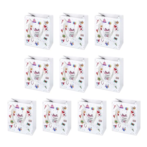 Set mit 10 Mehrzweck-Papiertüten mit Griffen für Partys, ein dekoratives Geschenk für handgefertigte Einkäufe, Geburtstagsgeschenk Set mit 10 Mehrzweck-Papiertüten mit Griffen für Partys, ein dekoratives Geschenk für handgefertigte Einkäufe, Geburtstagsgeschenk von Limtula