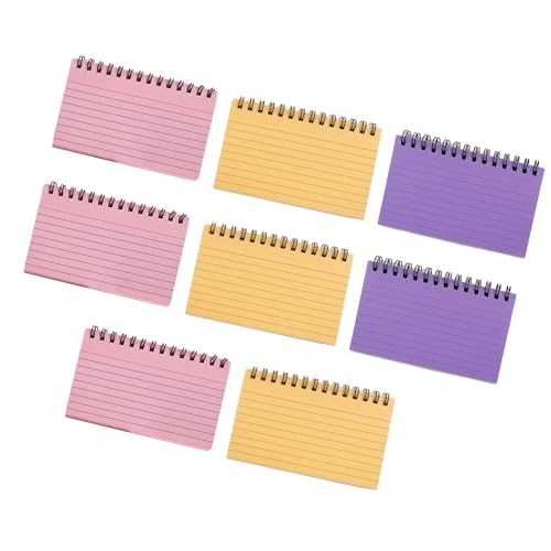 Spiralbindungs-Notizblöcke, kleines Notizbuch, buntes Notizpapier, liniert, 12,7 x 7,6 cm, 50 Blatt/Block, Meeting-Aufzeichnungsbuch, 8 Stück Spiralbindungs-Notizblöcke, kleines Notizbuch, buntes Notizpapier, liniert, 12,7 x 7,6 cm, 50 Blatt/Block, Meeting-Aufzeichnungsbuch, 8 Stück von Limtula