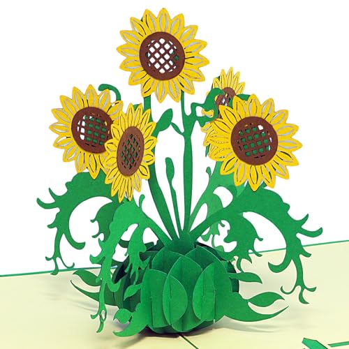 LINPOPUP®, POP - UP Karten, Karten Geburtstag, 3D Grußkarten 3D Karte Klappkarte Geburtstagskarte Viel Glück Gute Besserung, Sonnenblumen, N335 LINPOPUP®, POP - UP Karten, Karten Geburtstag, 3D Grußkarten 3D Karte Klappkarte Geburtstagskarte Viel Glück Gute Besserung, Sonnenblumen, N335 von LINPOPUP