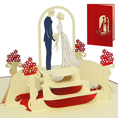 LINPopUp®, LIN17217, POP UP Karte Hochzeit, Hochzeitskarten, 3D Hochzeitseinladungen, Klappkarte Hochzeit, N79 von LINPOPUP