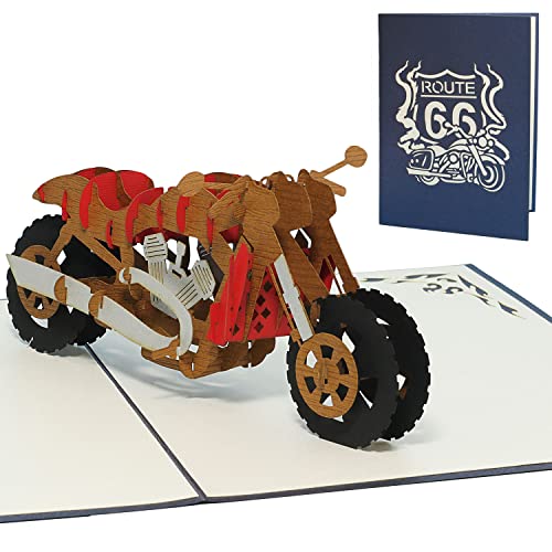 LIN17196, POP UP 3D Karte Motorrad, Geburtstagskarte grußkarten Klappkarte Gutschein Führerschein Fahrzeug Motorrad, N161 von LINPOPUP