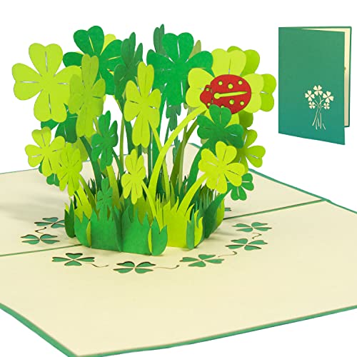 LIN17523, POP- UP Karten, POP UP Karten Geburtstag, 3D Grußkarten 3D Karte Klappkarte Geburtstagskarte Viel Glück Gute Besserung, Kleeblätter, N276 LIN17523, POP- UP Karten, POP UP Karten Geburtstag, 3D Grußkarten 3D Karte Klappkarte Geburtstagskarte Viel Glück Gute Besserung, Kleeblätter, N276 von LINPOPUP