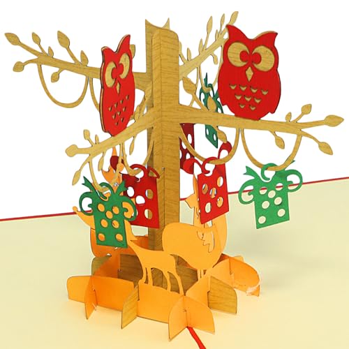 LINPOPUP®, Pop Up Karte Tiere, Gutschein Wandern Wanderung, 3D Grußkarten Klappkarte Geburtstagskarte Berg Fuchs Eule im Wald, N298 LINPOPUP®, Pop Up Karte Tiere, Gutschein Wandern Wanderung, 3D Grußkarten Klappkarte Geburtstagskarte Berg Fuchs Eule im Wald, N298 von LINPOPUP