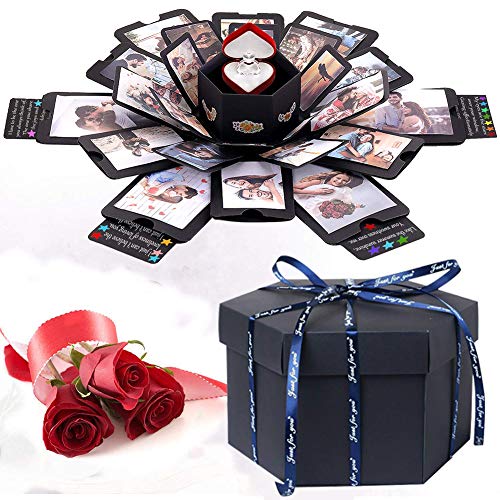 LinTimes Kreative Überraschung Box DIY Explosionsbox Faltendes Fotoalbum, Geschenkbox mit 6 Gesichtern für Hochzeit, DIY Geschenk, Jahrestag Valentine von LinTimes