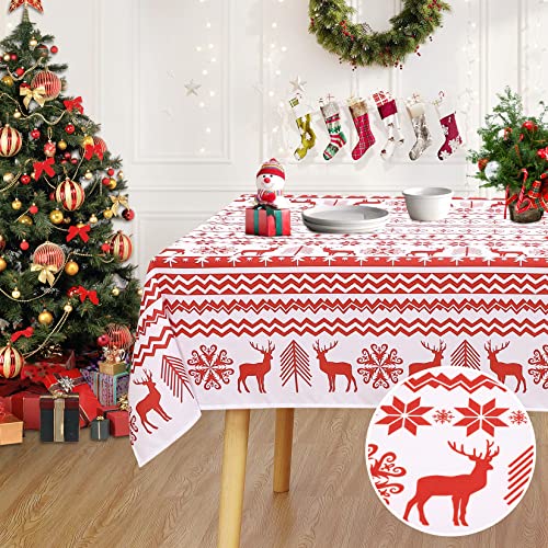 LinTimes Weihnachtstischdecke, Weihnachtsmotiv, Rentier, Schneeflocken, Tischdecke, Tischdecke, Tischdecke für Weihnachtsessen, Party, Küchendekoration, 132 x 200 cm, Weiß LinTimes Weihnachtstischdecke, Weihnachtsmotiv, Rentier, Schneeflocken, Tischdecke, Tischdecke, Tischdecke für Weihnachtsessen, Party, Küchendekoration, 132 x 200 cm, Weiß von LinTimes