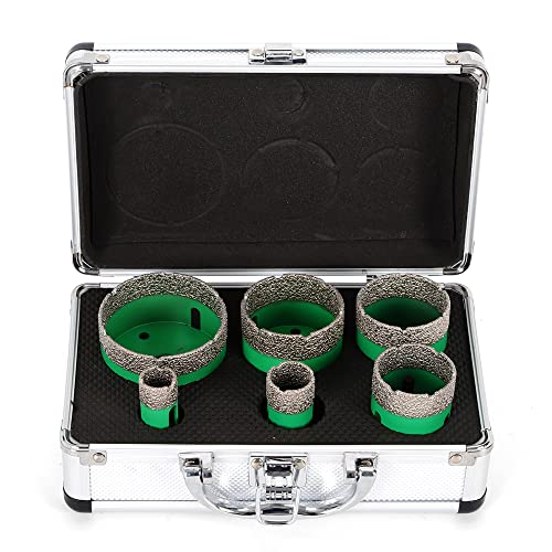 Diamantbohrer, Diamant Lochsägen Set, 6-Teiliges Set, Bohrdurchmesser 20mm-68mm, Diamant Kernbohrer mit Tragekoffer für Holz, Marmor und Keramik Diamantbohrer, Diamant Lochsägen Set, 6-Teiliges Set, Bohrdurchmesser 20mm-68mm, Diamant Kernbohrer mit Tragekoffer für Holz, Marmor und Keramik von Linanty