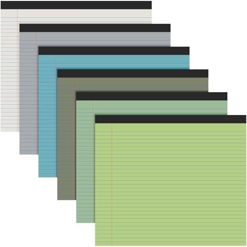 Lincia 11" x 9.5" Legal Pads College Ruled Notepad Landscape Notebook Horizontal Lined Notebook 80 Gsm Assorted Colors Paper Pastel Writing Pads for School Office, 40 Sheet (Natural Color,6 Pcs) von Lincia