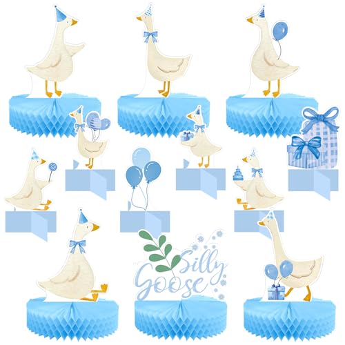 Lincia Silly Goose Waben-Tafelaufsätze Silly Goose One Geburtstagsparty-Dekorationen, blaue Waben-Tischaufsätze für Mädchen, Jungen, Babyparty, Geburtstagsparty, 12 Stück Lincia Silly Goose Waben-Tafelaufsätze Silly Goose One Geburtstagsparty-Dekorationen, blaue Waben-Tischaufsätze für Mädchen, Jungen, Babyparty, Geburtstagsparty, 12 Stück von Lincia