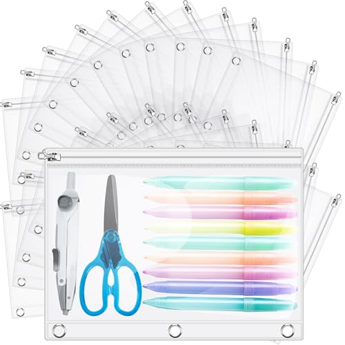 Lincia Transparentes Federmäppchen für 3-Ringbücher, Federmäppchen mit Metall-Reißverschluss, 3 Ringbucheinsätze, Tasche, 25,4 x 17,8 cm, sichtbarer Geldumschlag mit verstärkter Öse, für College Lincia Transparentes Federmäppchen für 3-Ringbücher, Federmäppchen mit Metall-Reißverschluss, 3 Ringbucheinsätze, Tasche, 25,4 x 17,8 cm, sichtbarer Geldumschlag mit verstärkter Öse, für College von Lincia