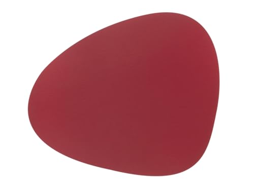 LindDNA Curve L Tischset, Leder, Rot, 37 x 44 cm von Lind DNA