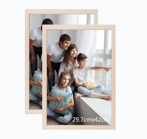 29.7x42cm Bilderrahmen, Rahmen aus holz,Frame 29.7x42cm 2er set,MDF-Rahmen Wand Bilderrahmen Moderner Fotorahmen,Weiß,Perfekt zum Verschenken von Lindahandel