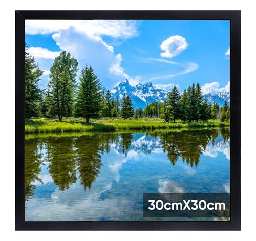 30x30cm Bilderrahmen, Rahmen aus holz,Frame 30x30cm,MDF-Rahmen Wand Bilderrahmen Moderner Fotorahmen,Schwarz,Perfekt zum Verschenken von Lindahandel