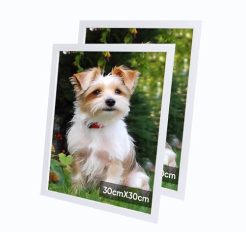 30x30cm Bilderrahmen, Rahmen aus holz,Frame 30x30cm 2er set,MDF-Rahmen Wand Bilderrahmen Moderner Fotorahmen,Weiß,Perfekt zum Verschenken von Lindahandel