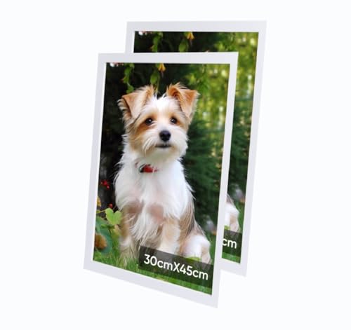 30x45cm Bilderrahmen, Rahmen aus holz,Frame 30x45cm 2er set,MDF-Rahmen Wand Bilderrahmen Moderner Fotorahmen,Weiß,Perfekt zum Verschenken von Lindahandel
