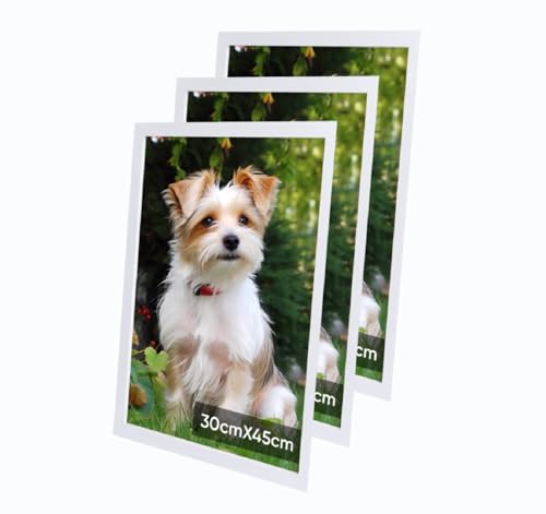 30x45cm Bilderrahmen, Rahmen aus holz,Frame 30x45cm 3er set,MDF-Rahmen Wand Bilderrahmen Moderner Fotorahmen,Weiß,Perfekt zum Verschenken von Lindahandel