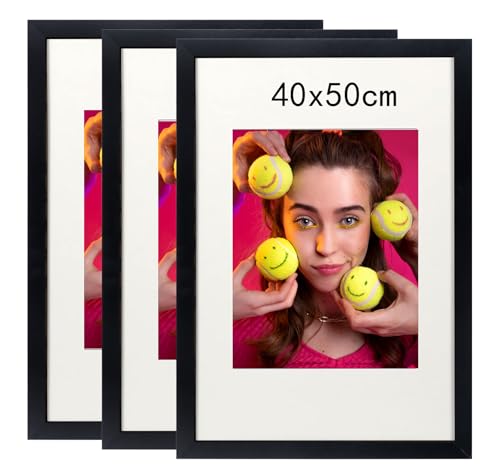 40x50cm Bilderrahmen, Rahmen aus holz,Frame 40x50cm,MDF-Rahmen Wand Bilderrahmen Moderner Fotorahmen,Schwarz,Perfekt zum Verschenken von Lindahandel