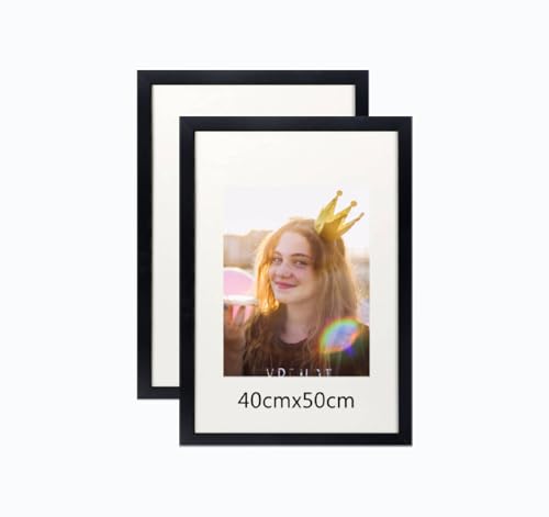2er set Moderner Bilderrahmen 40x50cm aus Holz & MDF | Hochwertiger Fotorahmen in Schwarz | Wanddekoration | Ideal zum Verschenken von Lindahandel