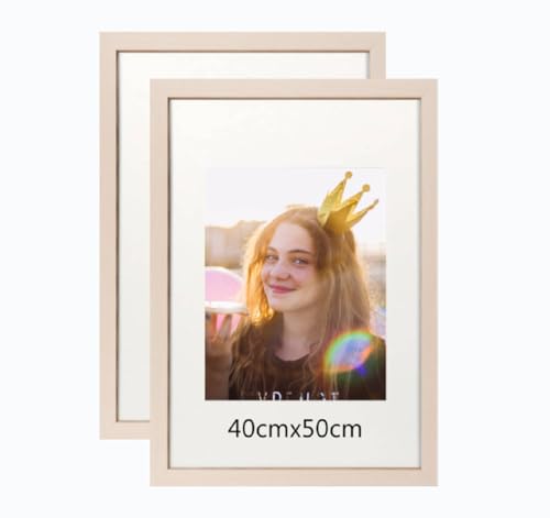 40x50cm Bilderrahmen, Rahmen aus holz,Frame 40x50cm 2er set,MDF-Rahmen Wand Bilderrahmen Moderner Fotorahmen,Weiß,Perfekt zum Verschenken von Lindahandel