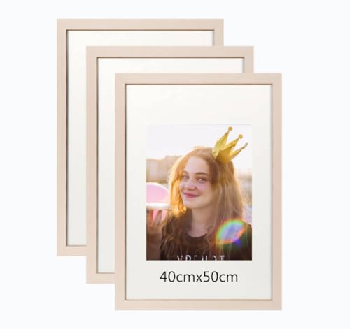 40x50cm Bilderrahmen, Rahmen aus holz,Frame 40x50cm 3er set,MDF-Rahmen Wand Bilderrahmen Moderner Fotorahmen,Weiß,Perfekt zum Verschenken von Lindahandel