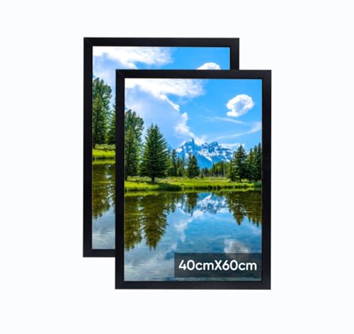 40x60cm Bilderrahmen, Rahmen aus holz,Frame 40x60cm 2er set,MDF-Rahmen Wand Bilderrahmen Moderner Fotorahmen,Schwarz,Perfekt zum Verschenken von Lindahandel