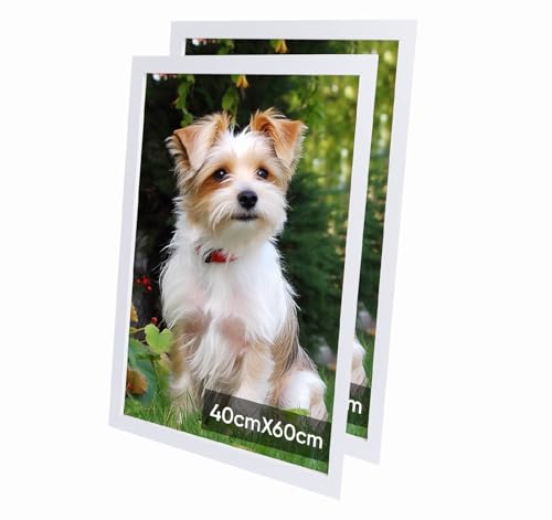 40x60cm Bilderrahmen, Rahmen aus holz,Frame 40x60cm 2er set,MDF-Rahmen Wand Bilderrahmen Moderner Fotorahmen,Weiß,Perfekt zum Verschenken von Lindahandel